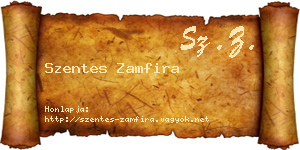 Szentes Zamfira névjegykártya